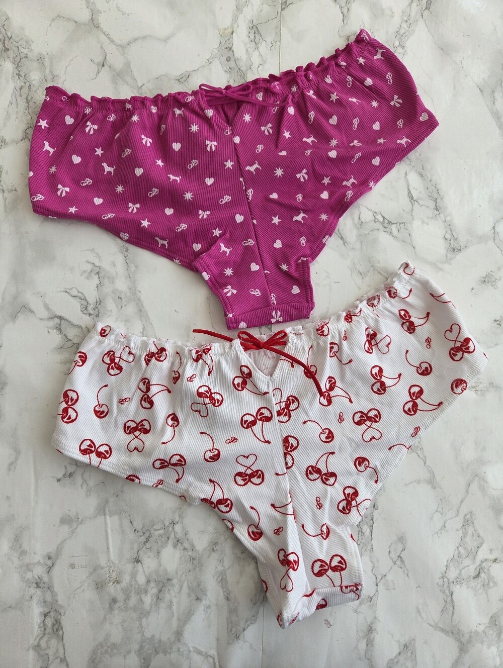 2 PINK Ruffle Cheeky Cotton Panty XL